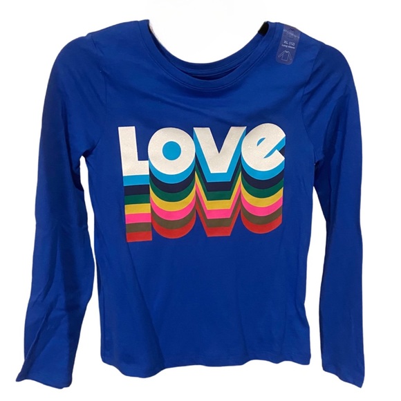 NWT GAP Love (2) Long Sleeved Brown + Blue T-Shirts (2) Girls Size XL - 12. - Picture 11 of 15